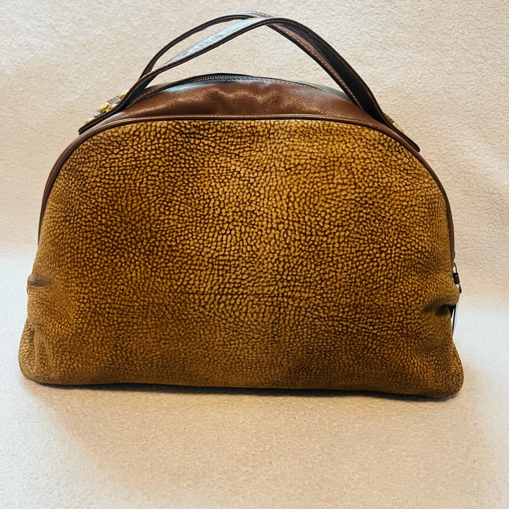 Borbonese Redwall Quail Suede Large Handbag